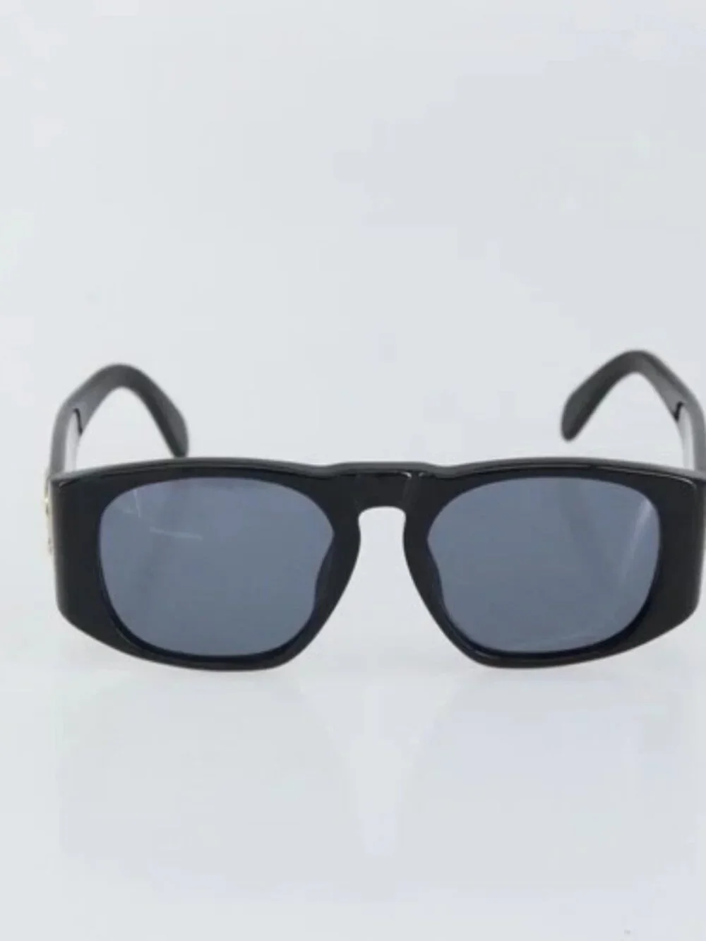 CHANEL Sunglasses plastic Black CC Auth 162582